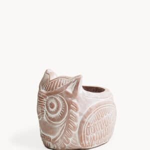 Terracotta Pot - Horned Owl