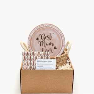 Bread Warmer & Basket Gift Set with Tea Towel - Mom Round