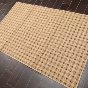 3'9" x 5'11" Contemporary 100% Wool Area Rug Tan