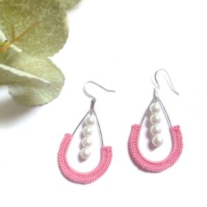 Teardrop Pearl Lined Earrings