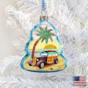 Car Woody Mercury Glass Ornament by G. DeBrekht - Coastal Holiday Decor - 776278
