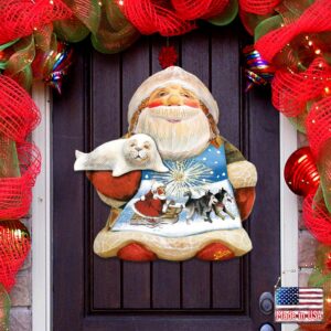 Northern Light Santa Holiday Door Decor by G. DeBrekht - Christmas Decor - 8151844H