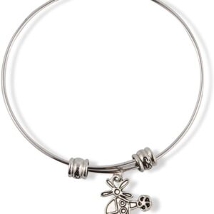 Emerald Park Jewelry Helicopter Fancy Charm Bangle