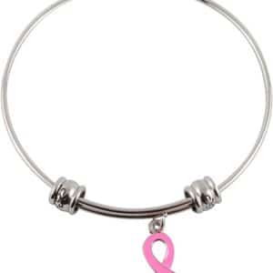 Emerald Park Jewelry Pink Ribbon Fancy Bangle