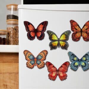 Summer Butterfly Decorative Eco Wood Magnets Set of 6 by G. Debrekht - Wildlife Decor - 8090012-1G-S6