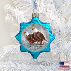 Eagles Snowflake Mercury Glass Ornament by G. DeBrekht - Wildlife Holiday Décor - 771033