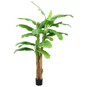 vidaXL Artificial Tree Decorative Banana Tree Fake Tree with Pot 118.1" Green