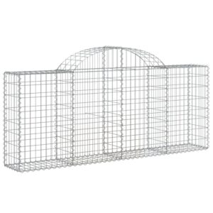 vidaXL Arched Gabion Baskets 8 pcs 78.7"x11.8"x31.5"/39.4" Galvanized Iron