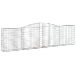 vidaXL Arched Gabion Baskets 3 pcs 157.5"x11.8"x39.4"/47.2" Galvanized Iron