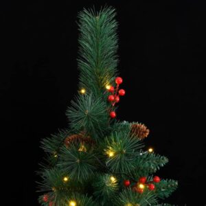 vidaXL Artificial Hinged Christmas Tree 300 LEDs 94.5"