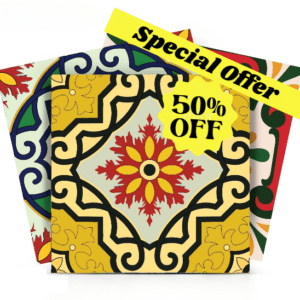 Special Offer On 6x6-Inch / 15X15-Cm Multicolor Kitchen Backsplash Tiles Model- C55