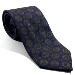Purple Medallion Italian Madder Silk Tie
