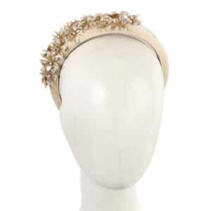 Champagne flower fascinator headband jewelry