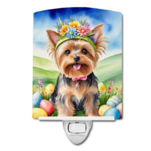 Yorkshire Terrier Easter Egg Hunt Ceramic Night Light