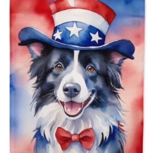 Border Collie Patriotic American Garden Flag