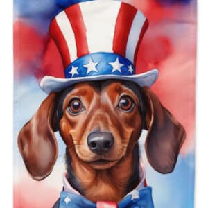 Dachshund Patriotic American House Flag