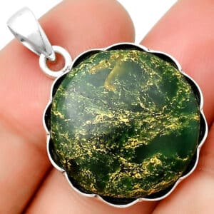 Natural Green Fuchsite Pendant P-1555 SDP132595