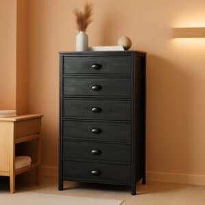 Tall Dresser With 6 Drawers Black Vertical Nightstand
