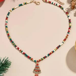 CHRISTMAS THEME TREE PENDANT NECKLACE