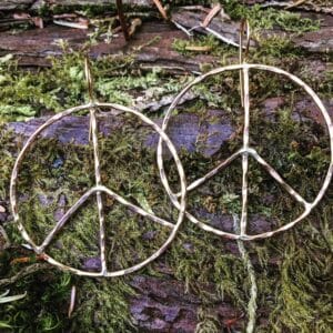 Rustic Peace Sign Earrings - Let There Be Peace Earrings - Large