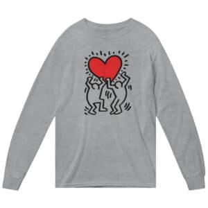 Men Holding Heart Icon, Street Art Long Sleeve Shirt
