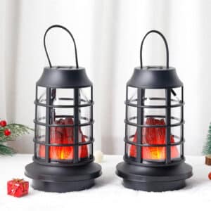 Set of 2 8" Flame Lamp with Timer